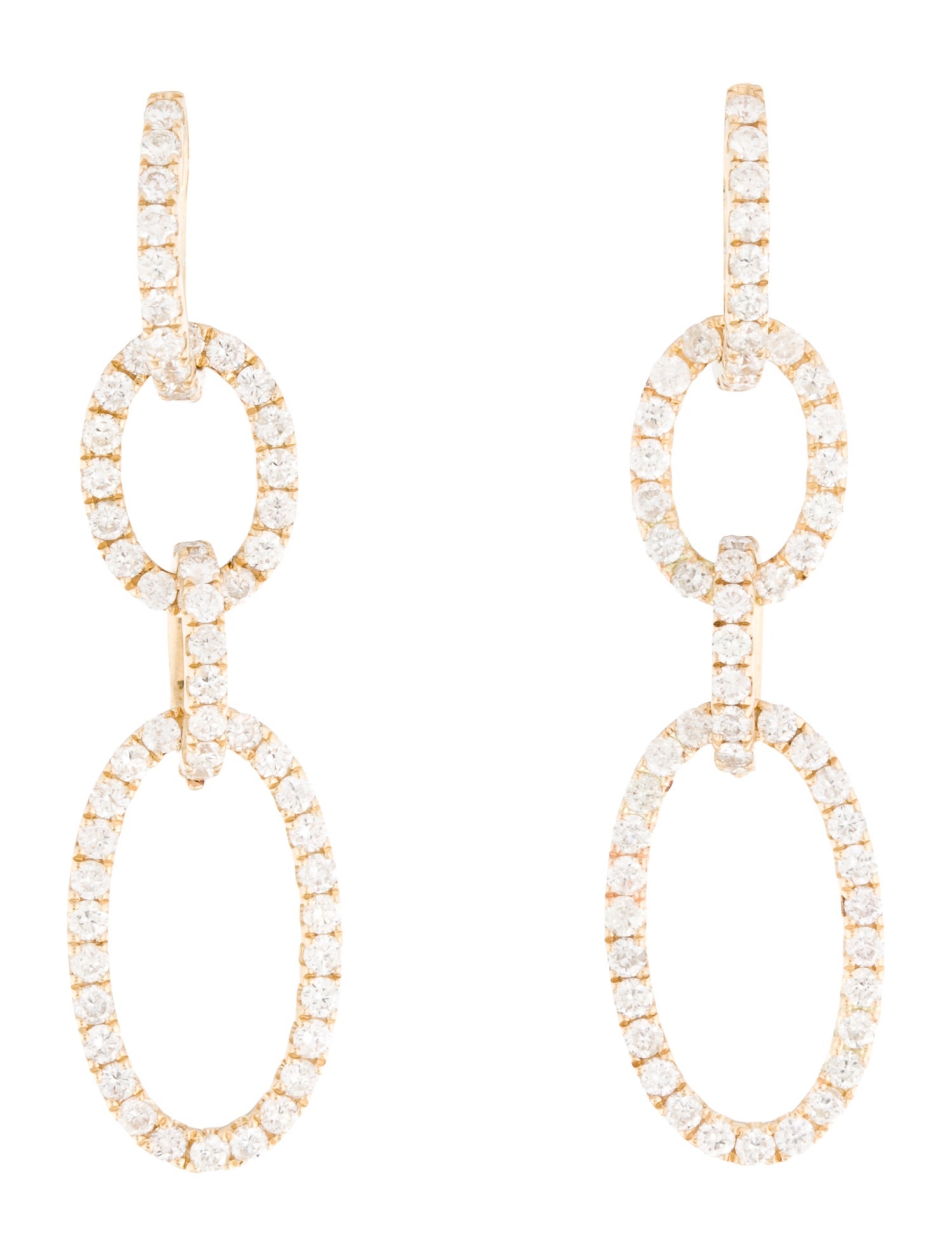 Earrings 14K 2.55ctw Diamond Link Drop