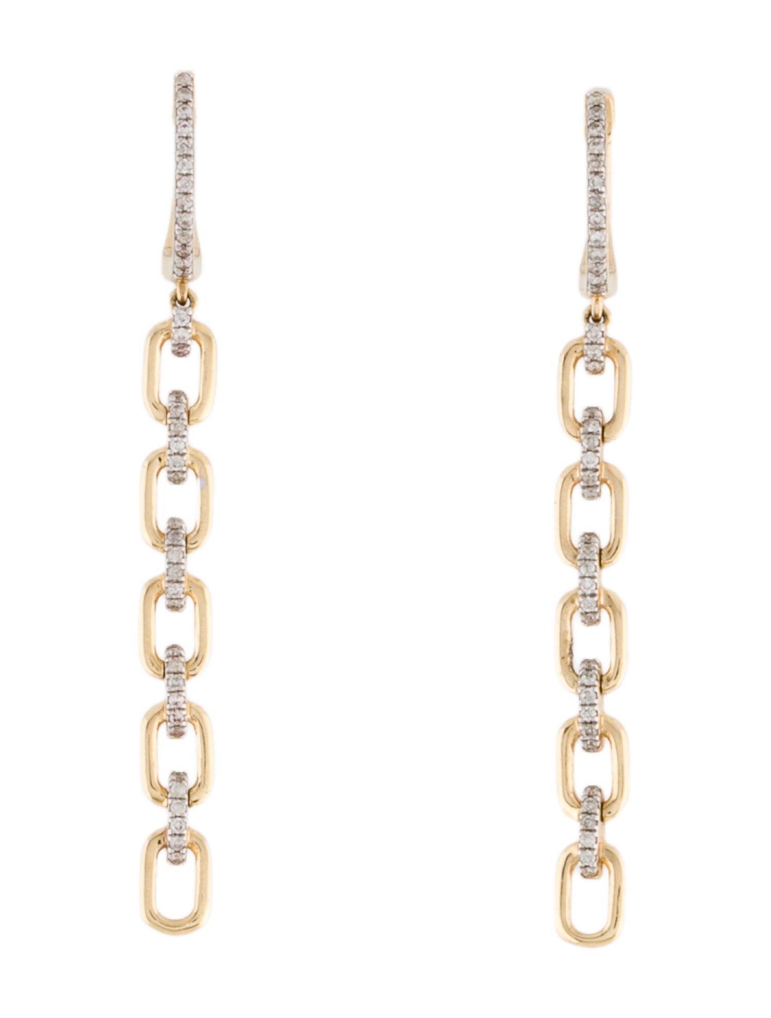 Earrings 14K Diamond Link Drop