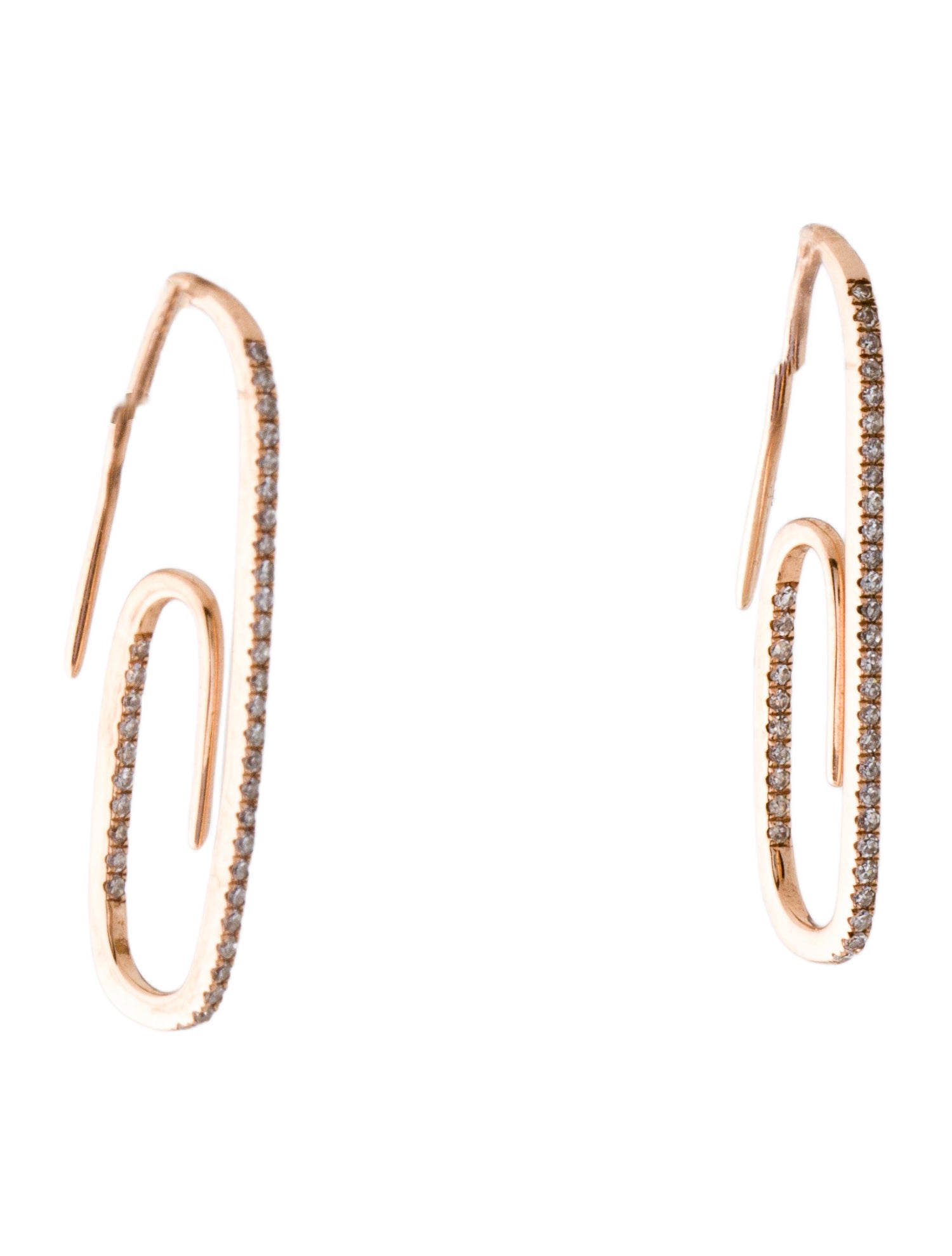 Earrings 14K Diamond Paper Clip Drop