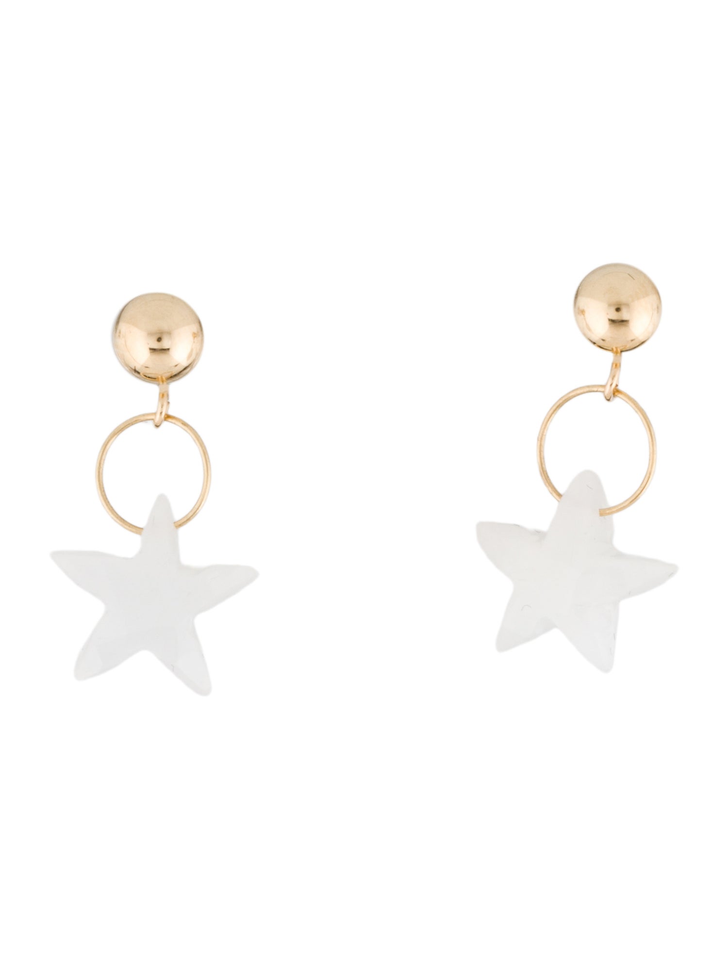 Earrings 14K Moonstone Star Drop