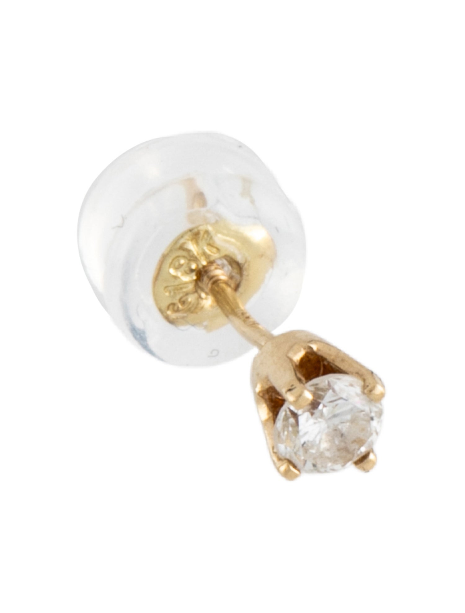 Earrings 14K Single Diamond Stud Earring