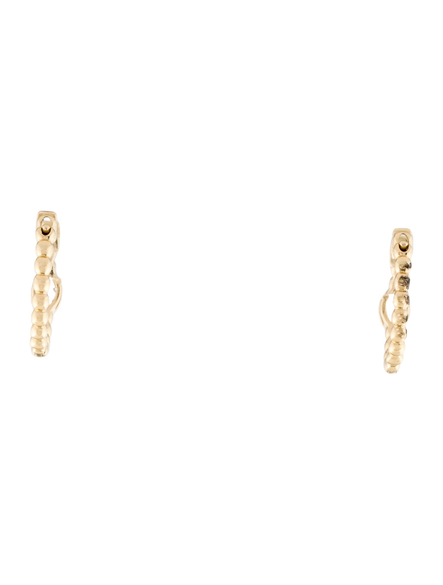 Earrings 14K Diamond Beaded Huggie Earrings
