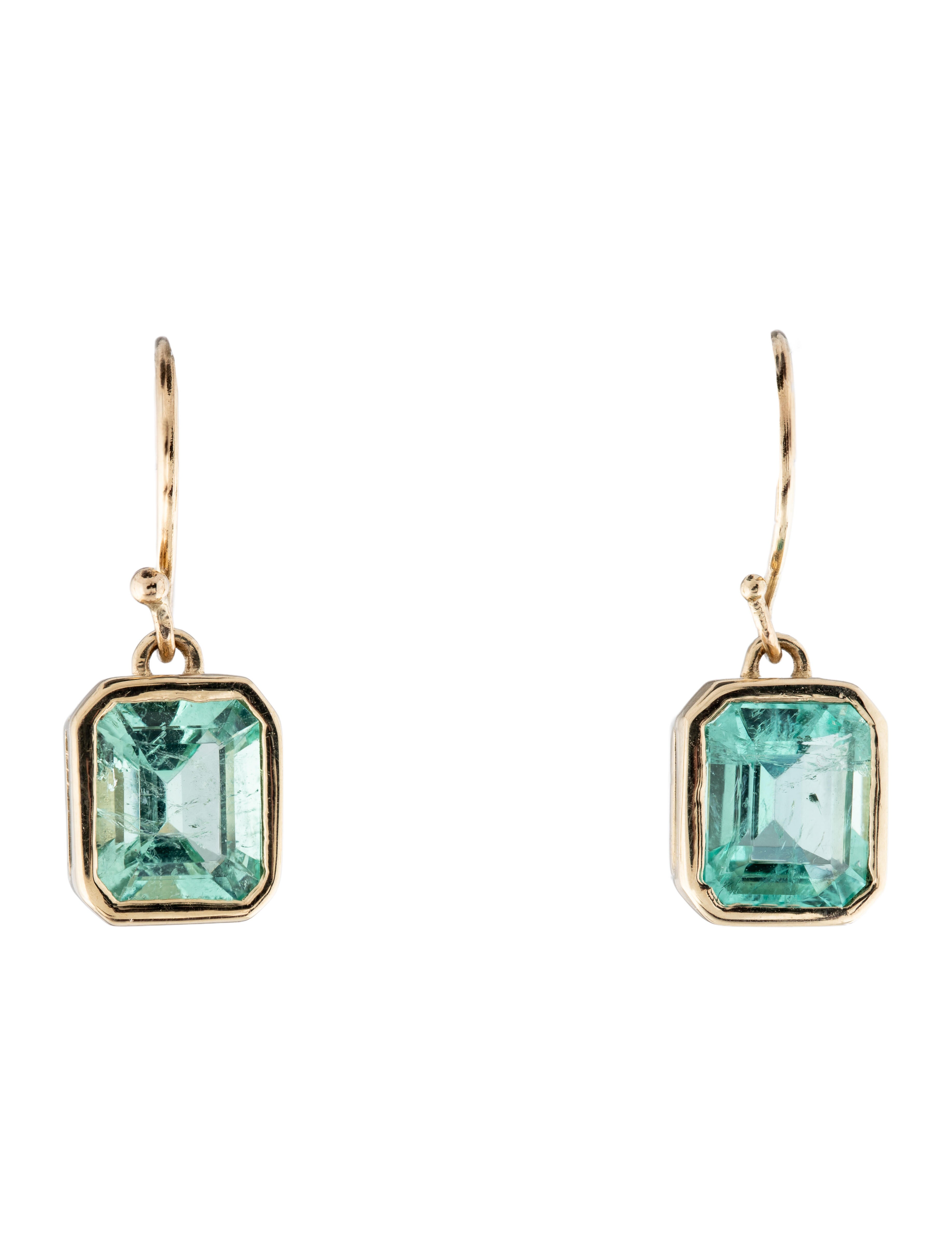 Earrings 14K 3.31ctw Colombian Emerald Drop Earrings