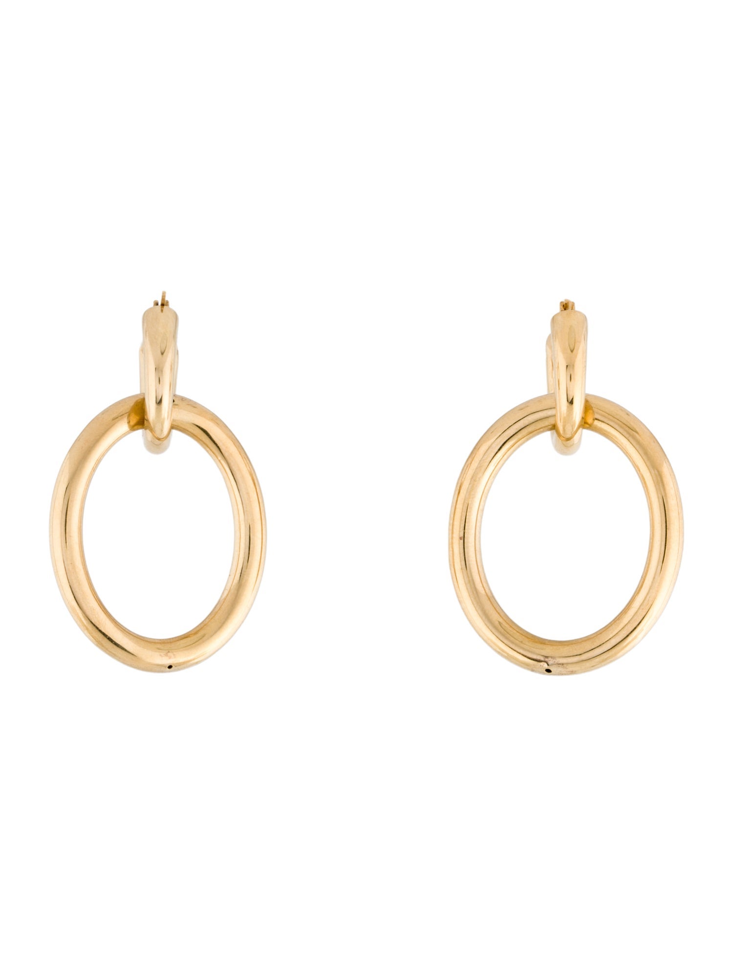 Earrings 14K Drop Hoop .
