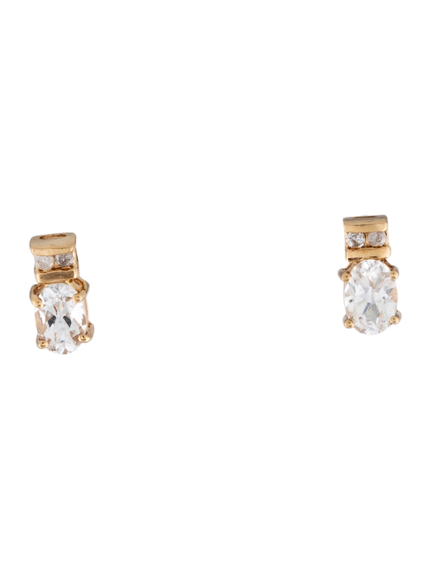 Earrings 14K Topaz & Diamond Stud
