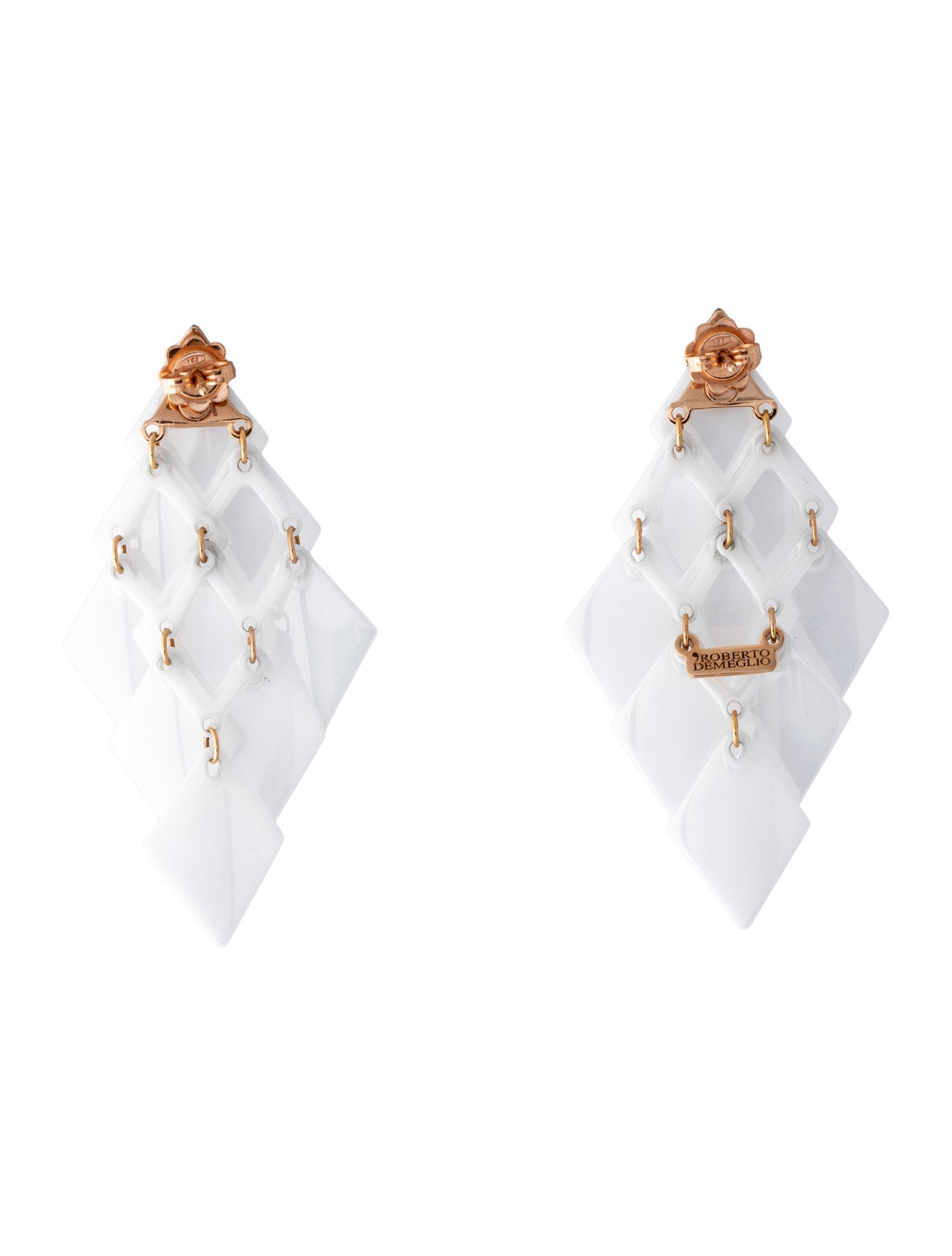 Earrings Roberto Demeglio 18K Diamond & Ceramic Diva Drop Earrings