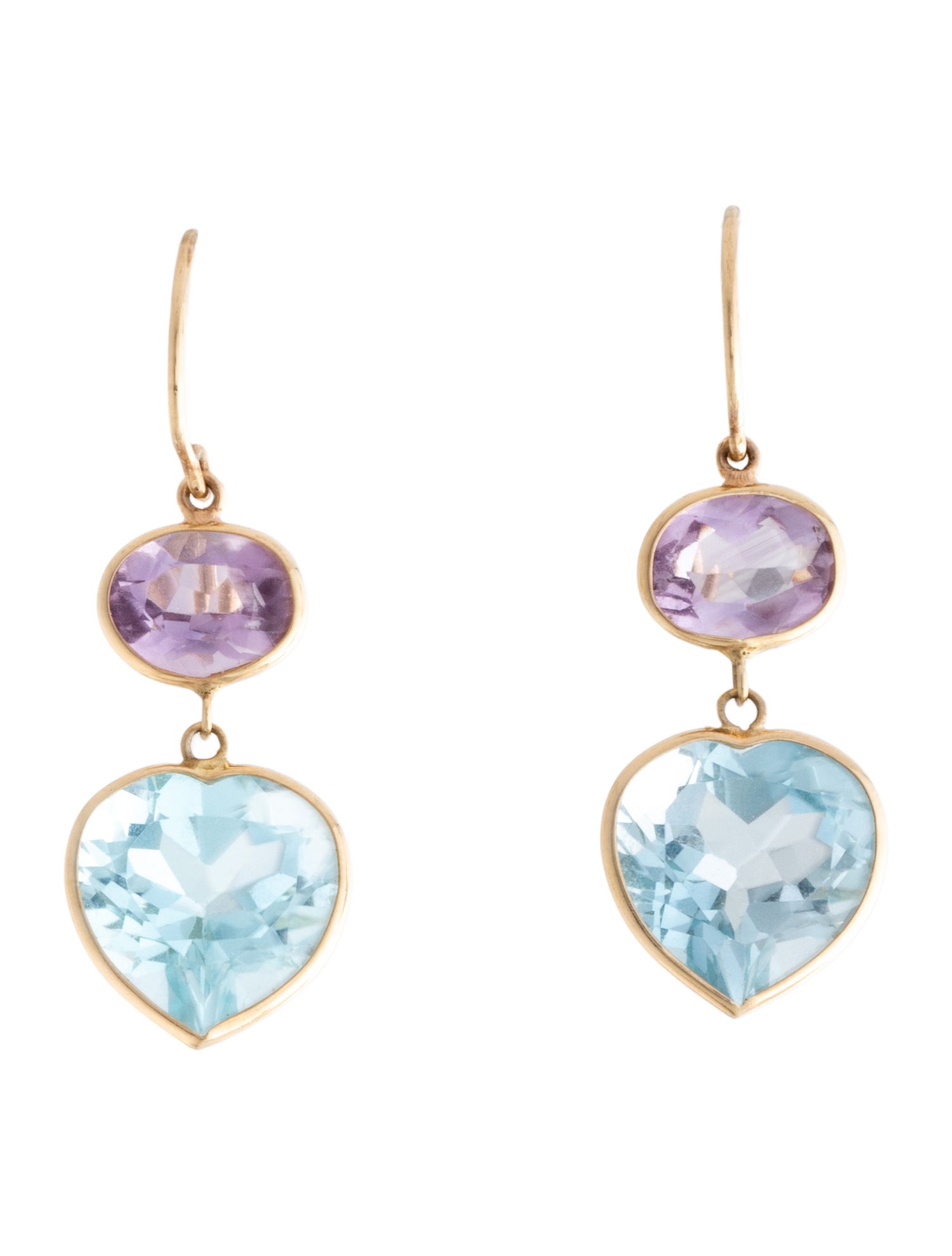 Earrings 14K 16.43ctw Topaz & Amethyst Drop