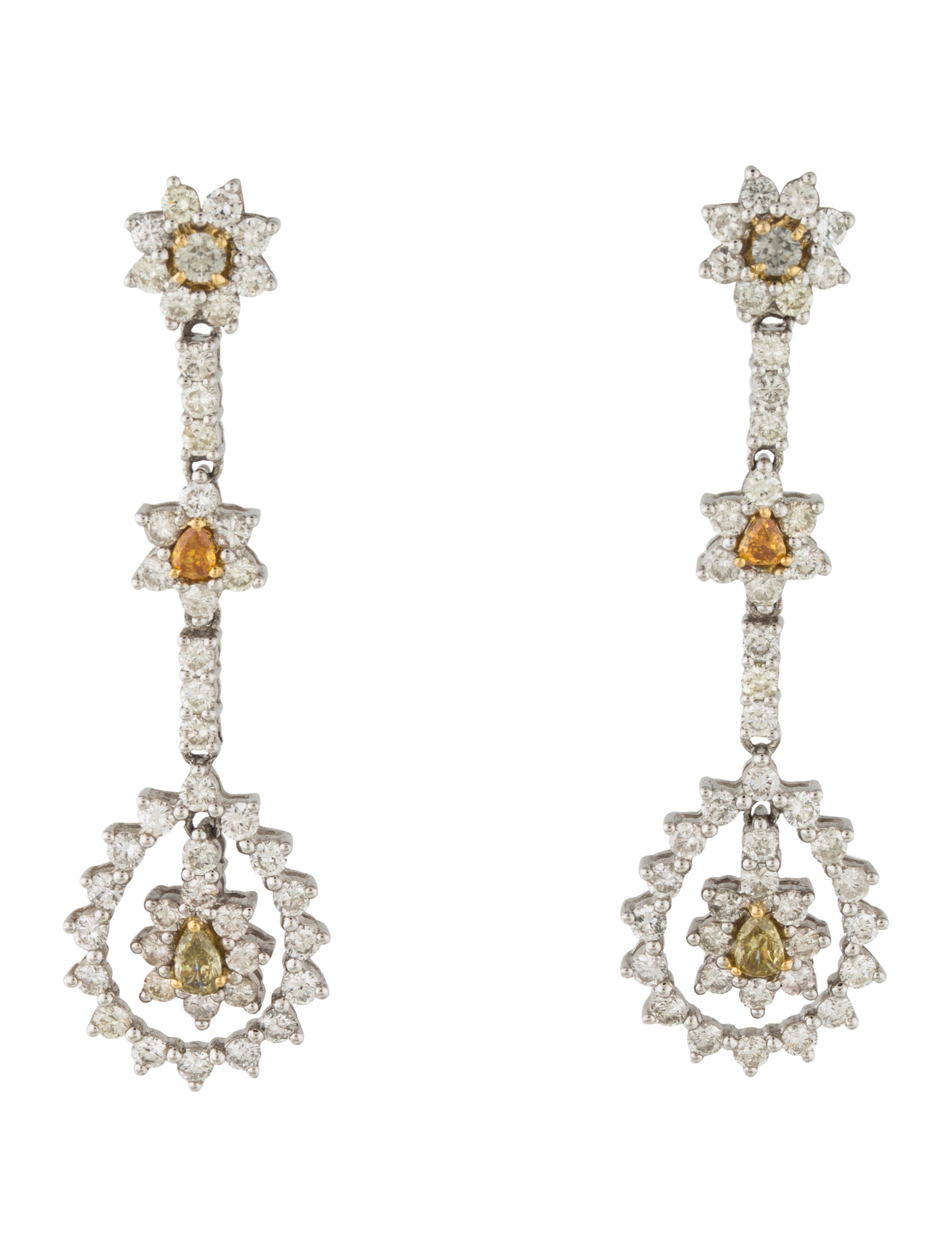 Earrings 18K Diamond Drop Earrings