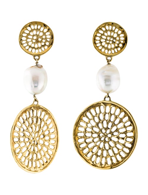 18K Pearl Earrings yellow