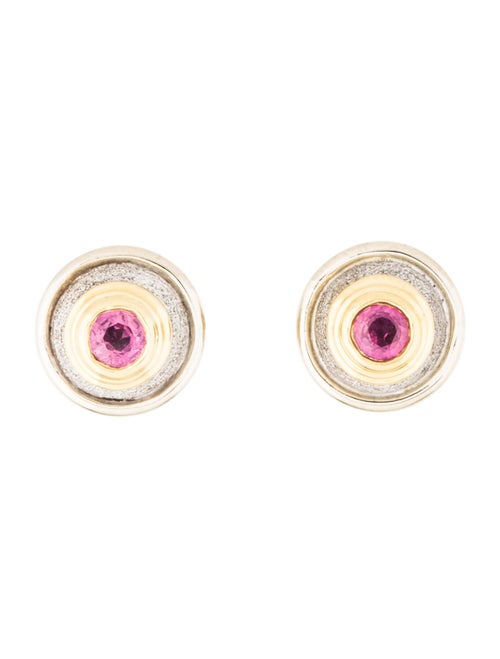 Pink Sapphire Stud Earrings yellow