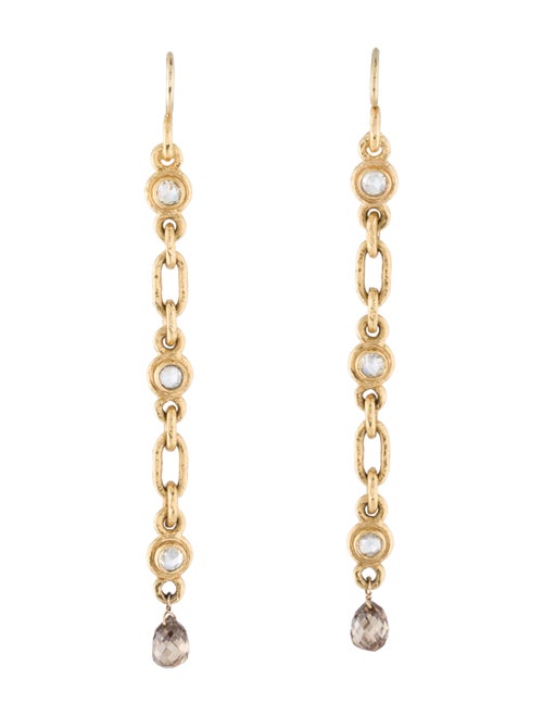 20K Diamond Chain-Link Drop Earrings yellow