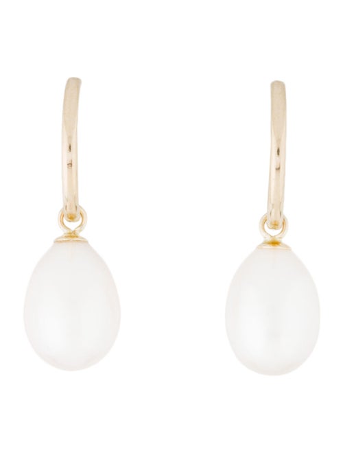 14K Pearl Drop Earrings yellow