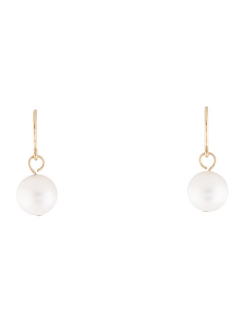 14K Pearl Drop Earrings yellow