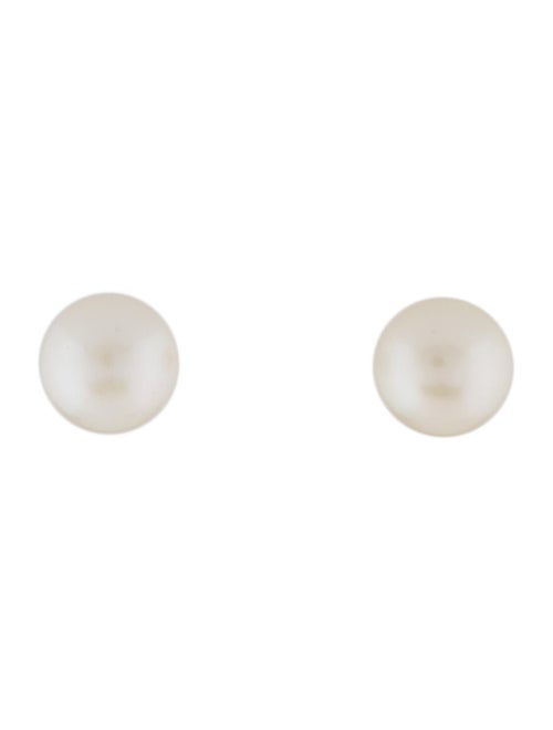 14K Pearl Stud Earrings yellow
