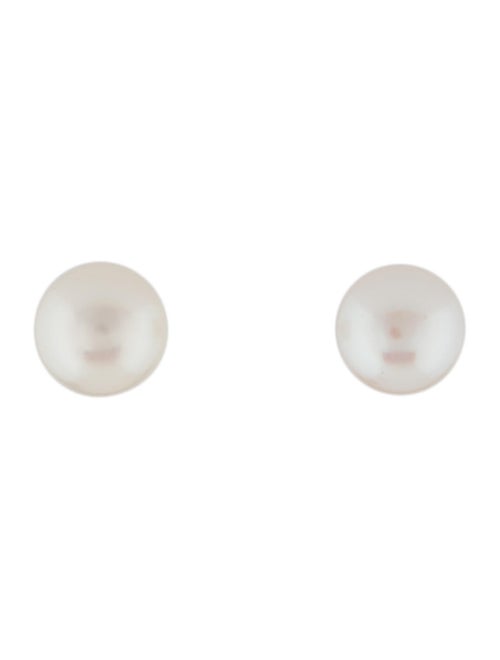 14K Pearl Stud Earrings yellow