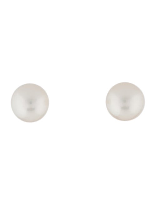14K Pearl Stud Earrings yellow