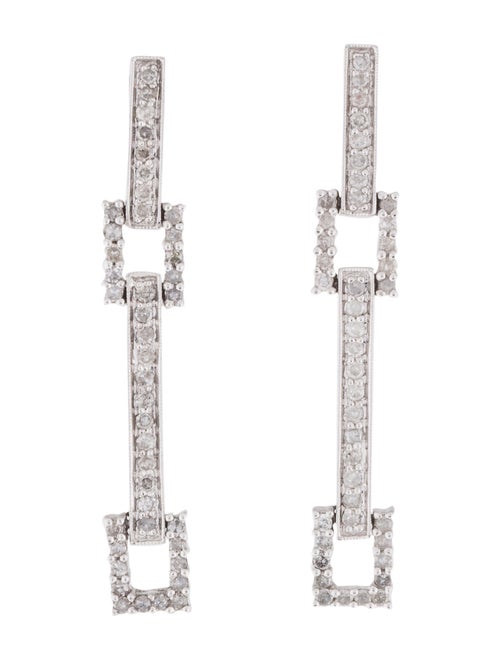 14K Diamond Drop Earrings white