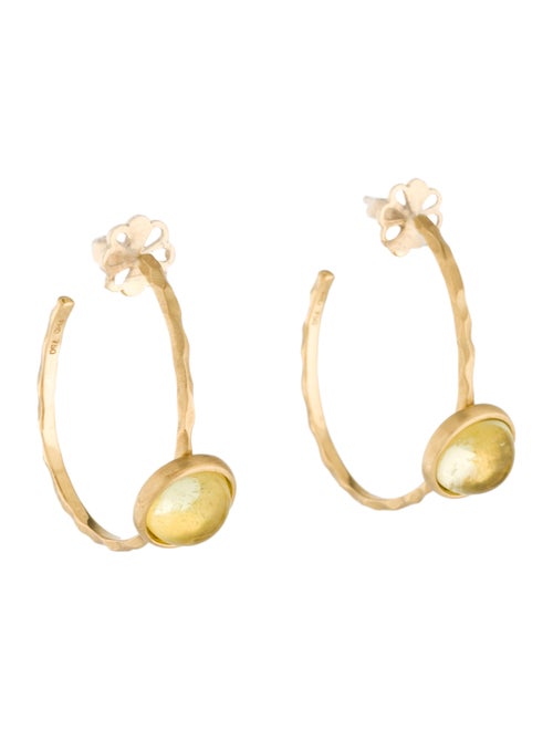 18K Yellow Quartz Hoop Earrings yellow