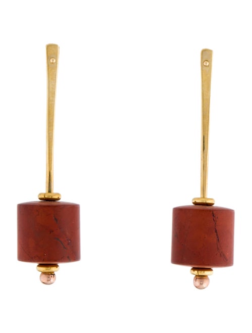 18K Jasper Drop Earrings yellow
