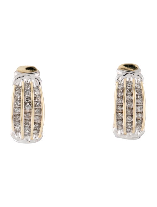 14K Diamond Earclips yellow