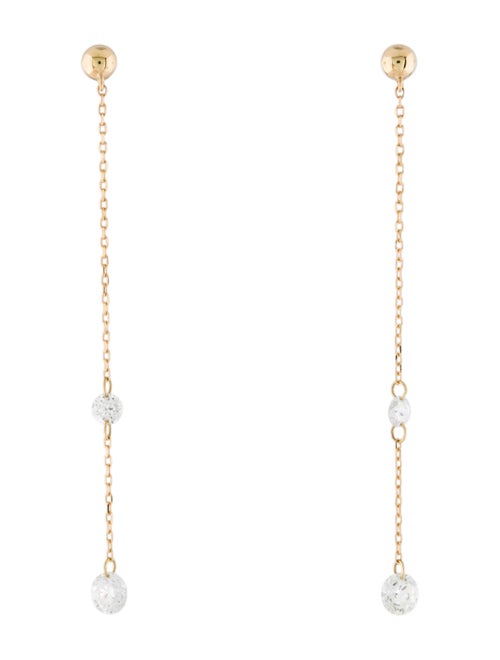 18K Diamond Drop Earrings yellow