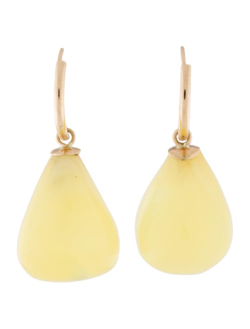 14K Amber Drop Earrings yellow