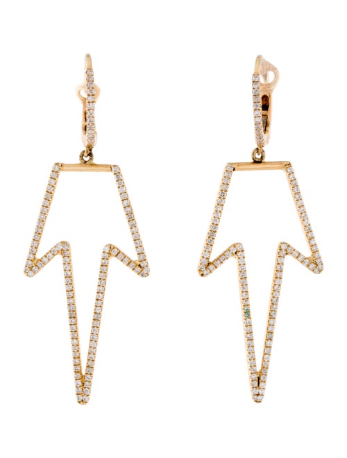 18K Diamond Drop Earrings yellow