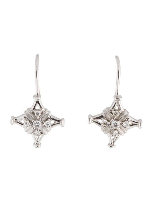 14K Diamond Drop Earrings white