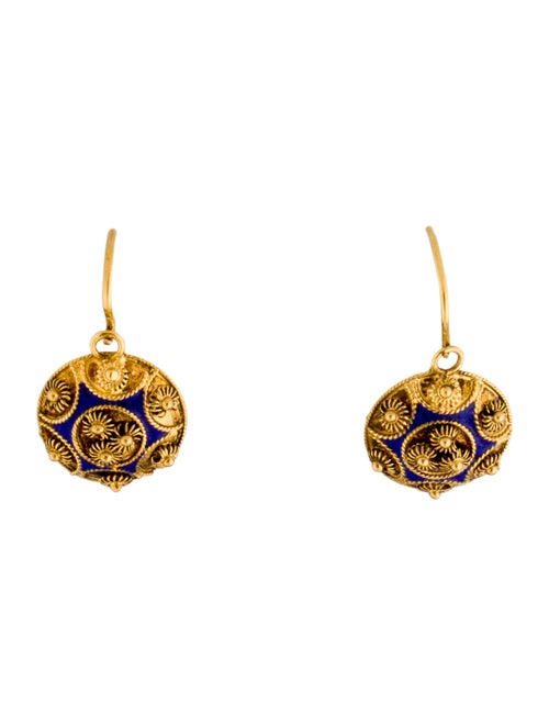 23K Enamel Drop Earrings yellow