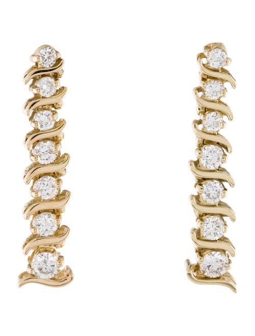 2.10ctw Diamond Drop Earrings yellow