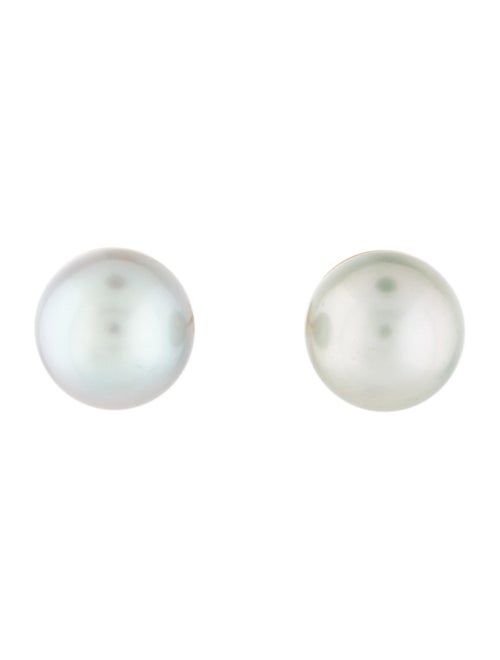 18K Pearl Stud Earrings yellow