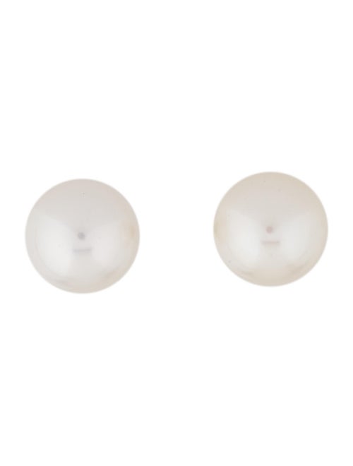 14K Pearl Stud Earrings yellow