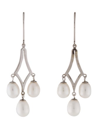 Earrings 14k Pearl Chandelier White Gold Earri96213 The Realreal Earrings 14k Pearl Chandelier, Hot Pink Locker Chandelier Earrings