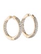 Earrings 14K Two Tone Diamond Pave Inside Out Hoops