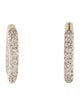 Earrings 14K Two Tone Diamond Pave Inside Out Hoops
