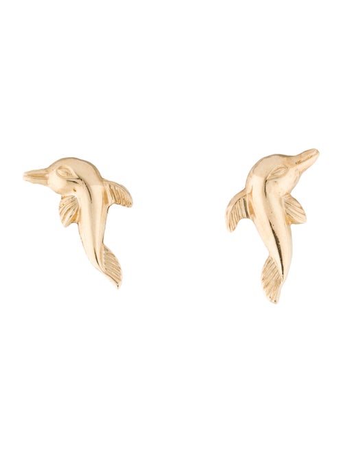 Earrings 14K Dolphin Earrings yellow