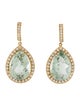 Earrings 18K Prasiolite & Diamond Drop Earrings