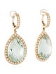 Earrings 18K Prasiolite & Diamond Drop Earrings