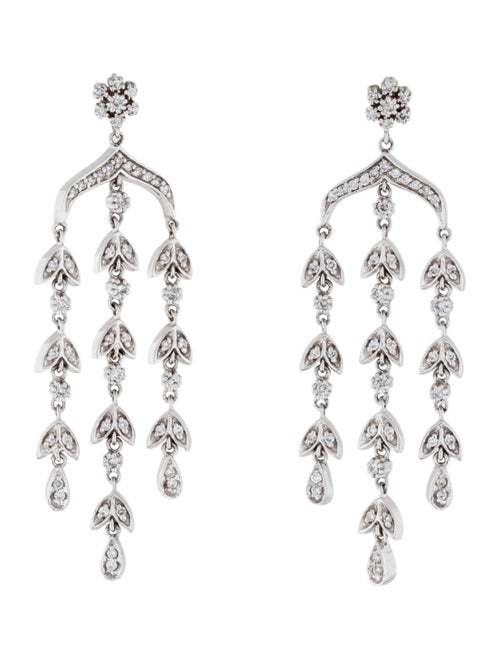14K Diamond Chandelier Earrings white