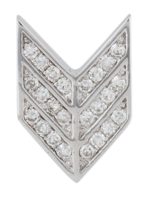 14K Diamond Chevron Earring white