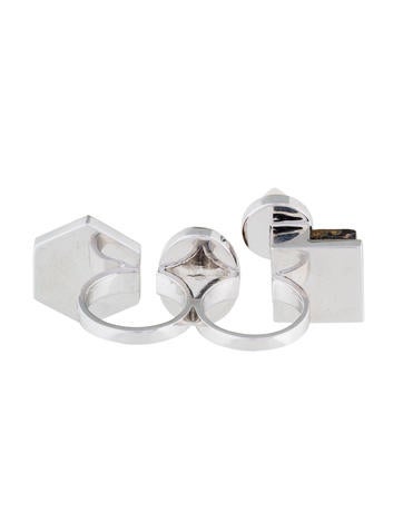 Eternal Sparkles Women's Stainless Steel Square Floral Cutout Cocktail Ring - Hypoallergenic, High-Polished