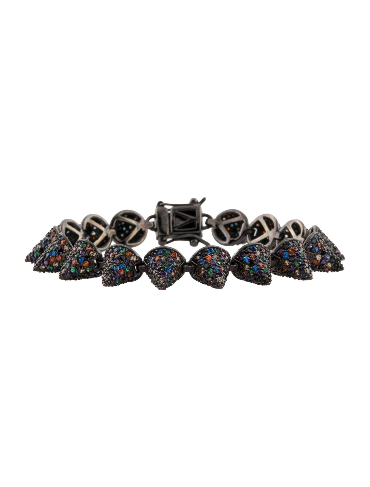 Eddie Borgo Multicolor Pavé Crystal Cone Link Bracelet