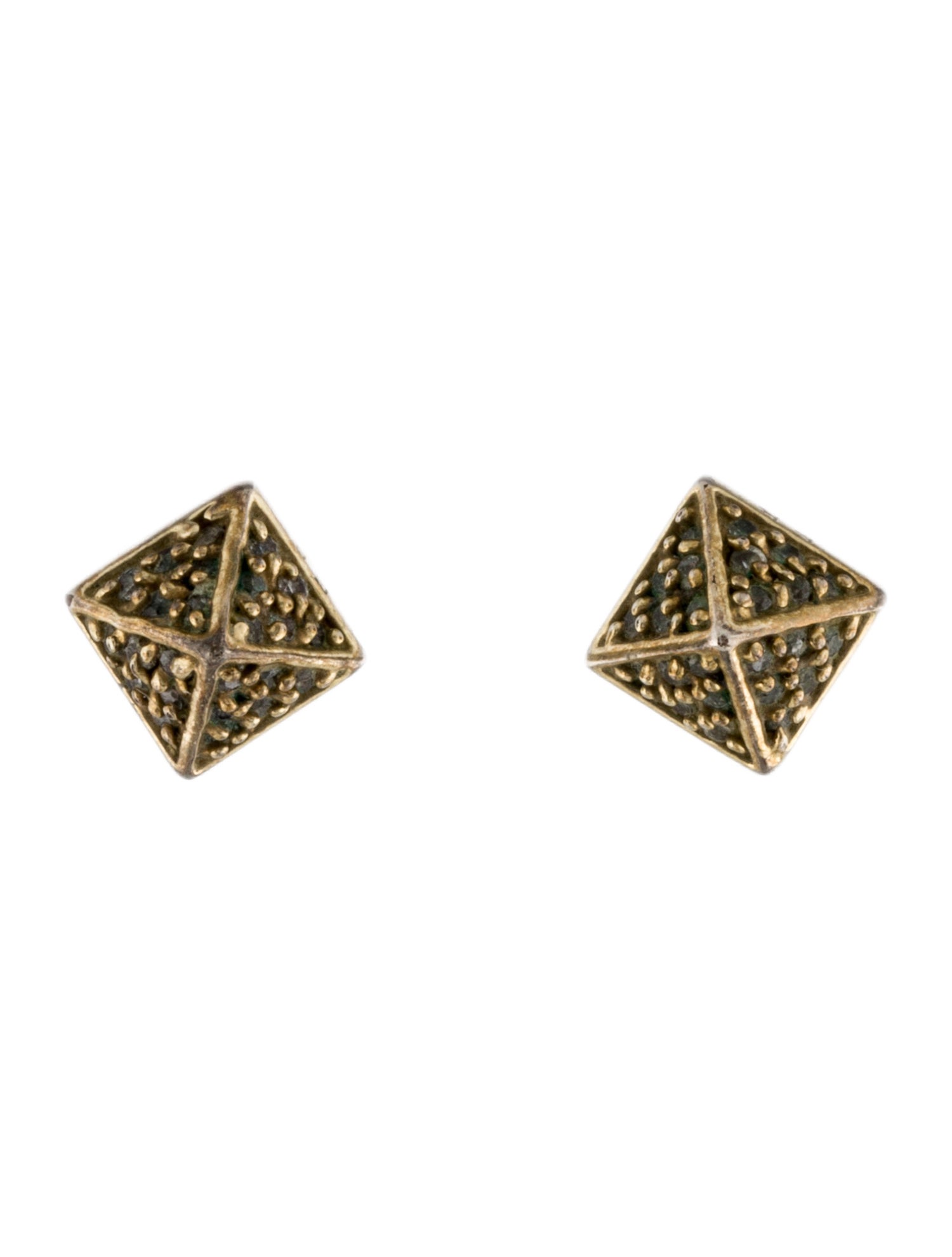 Eddie Borgo Crystal Pyramid Stud Earrings