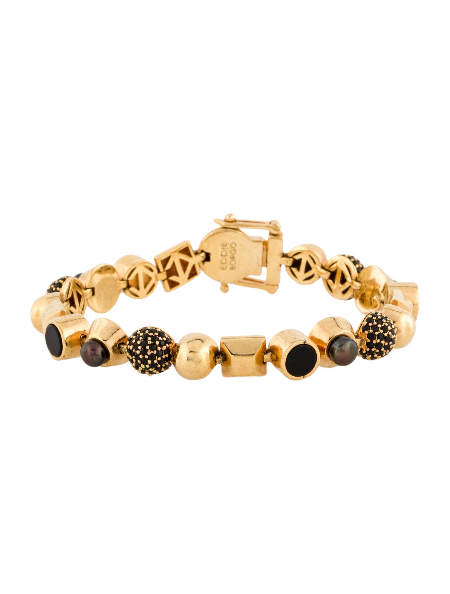 Eddie Borgo Crystal & Enamel Geometrical Link Bracelet