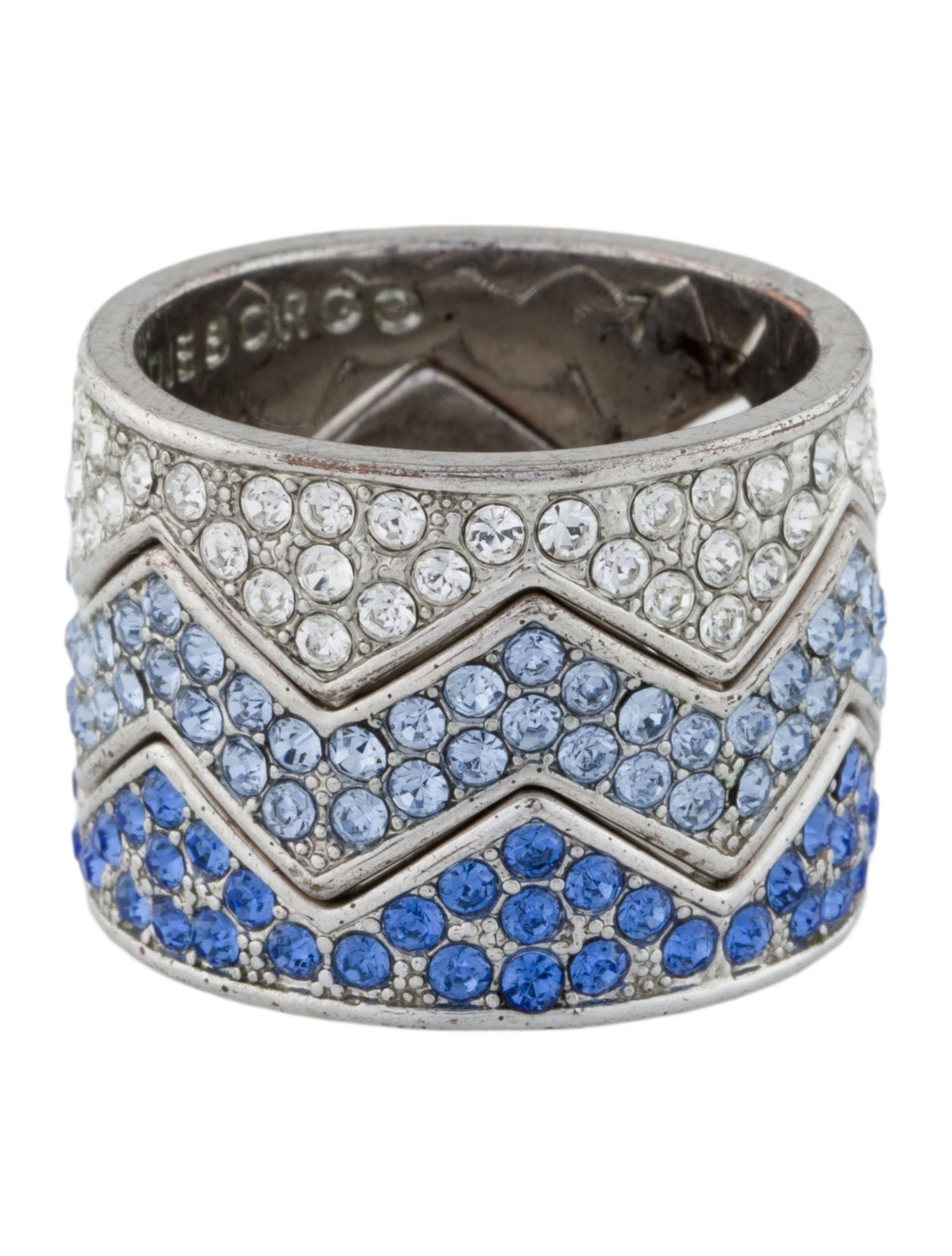 Eddie Borgo Crystal Pave Bear Trap Band Ring Set