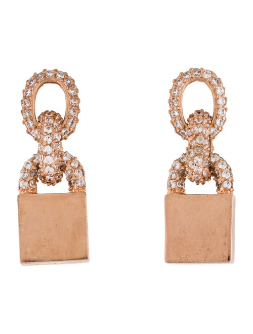 Eddie Borgo Crystal Pave Padlock Drop Earrings