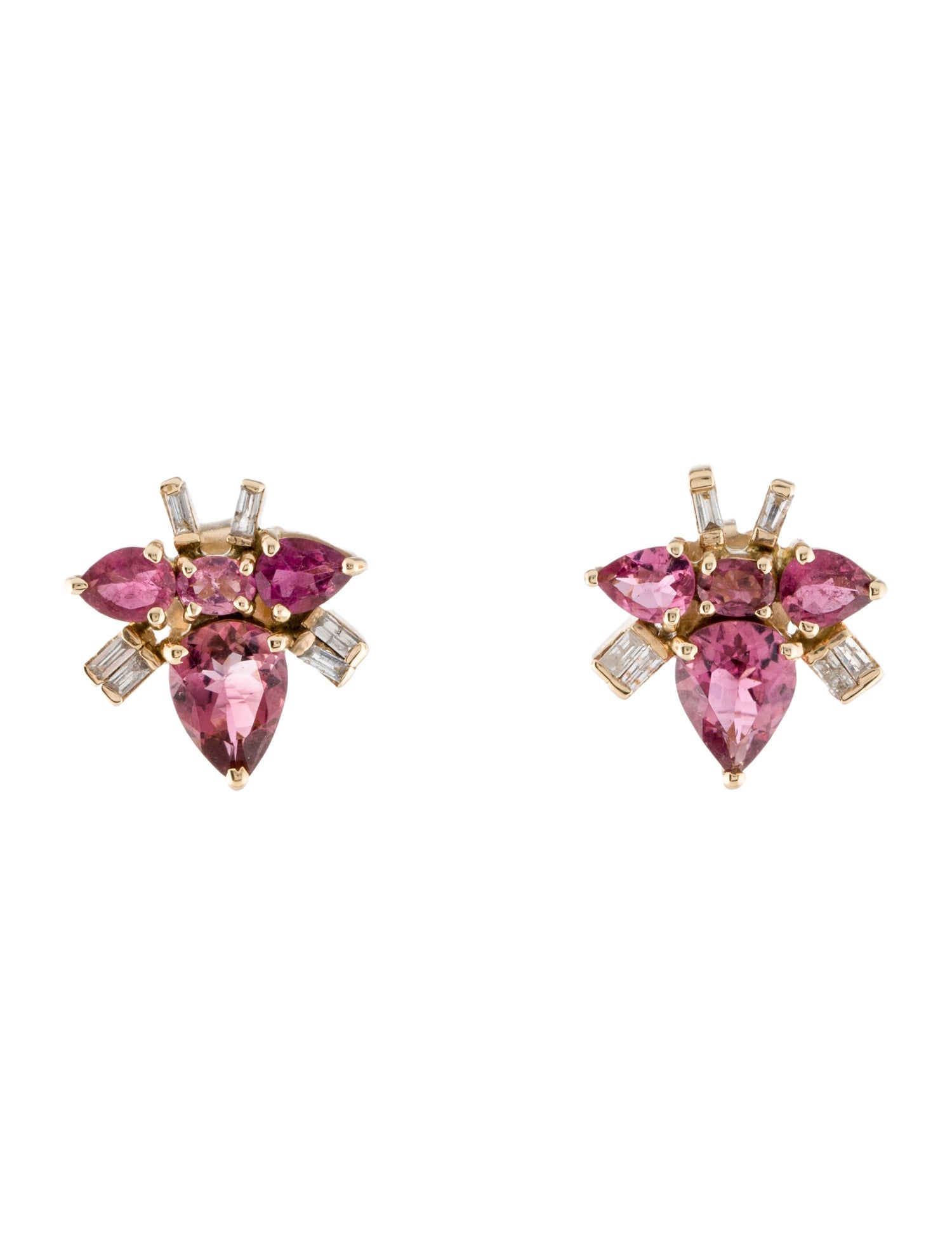 Eva Noga 14K 2.65ctw Tourmaline & Diamond Junebug Stud Earrings