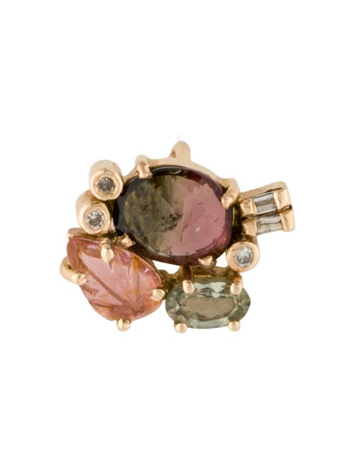 Eva Noga 14K Diamond & Tourmaline Cluster Pendant