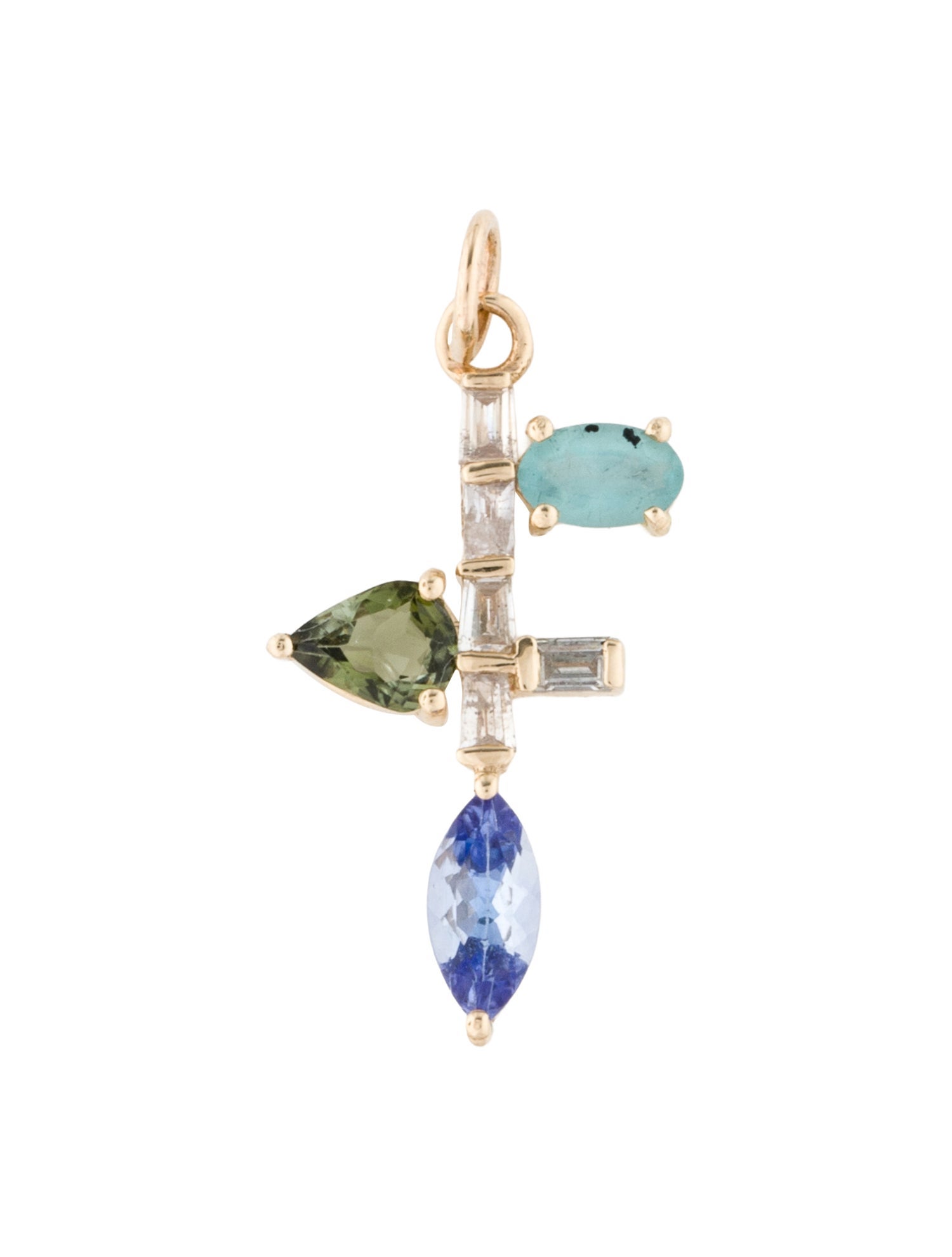 Eva Noga 14K Diamond & Multistone Pendant