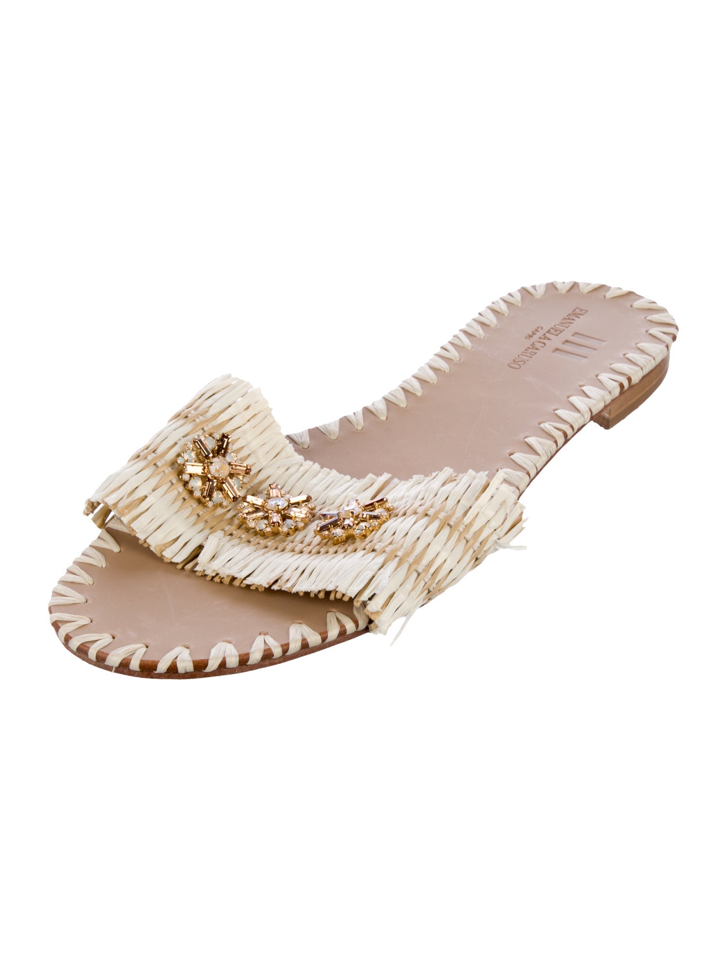 Emanuela Caruso Leather Printed Slides